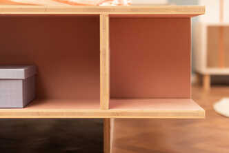 Ecke von Bett Wilhelm mit Fächern