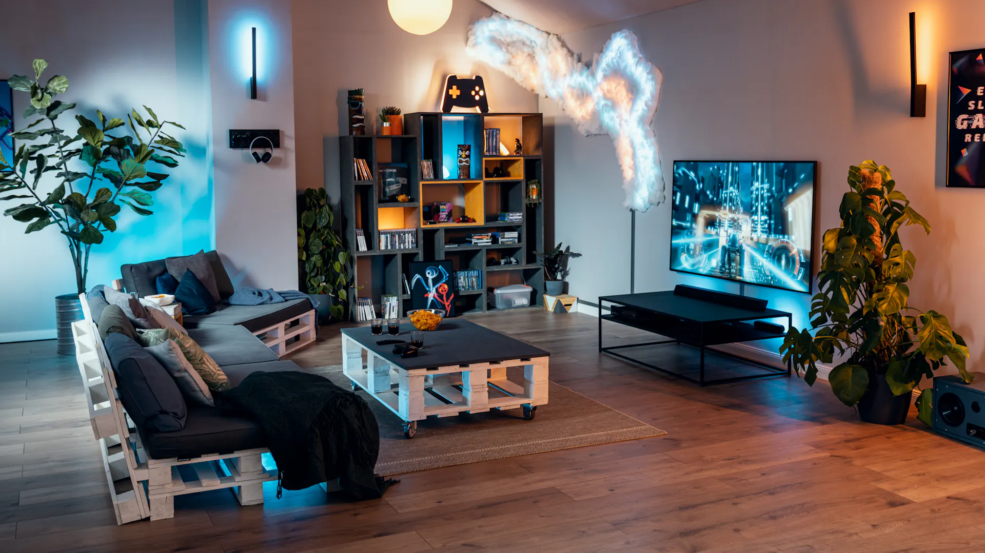 Der Look für dein Gamingzimmer mit individueller Beleuchtung.