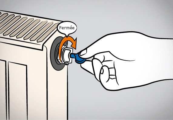 Chiudere la valvola di sfiato