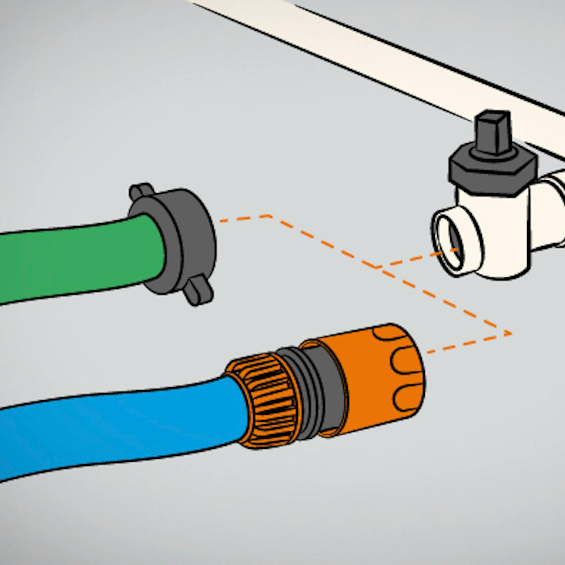 Kétféle tömlő a fűtőberendezésre való csatlakozáshoz