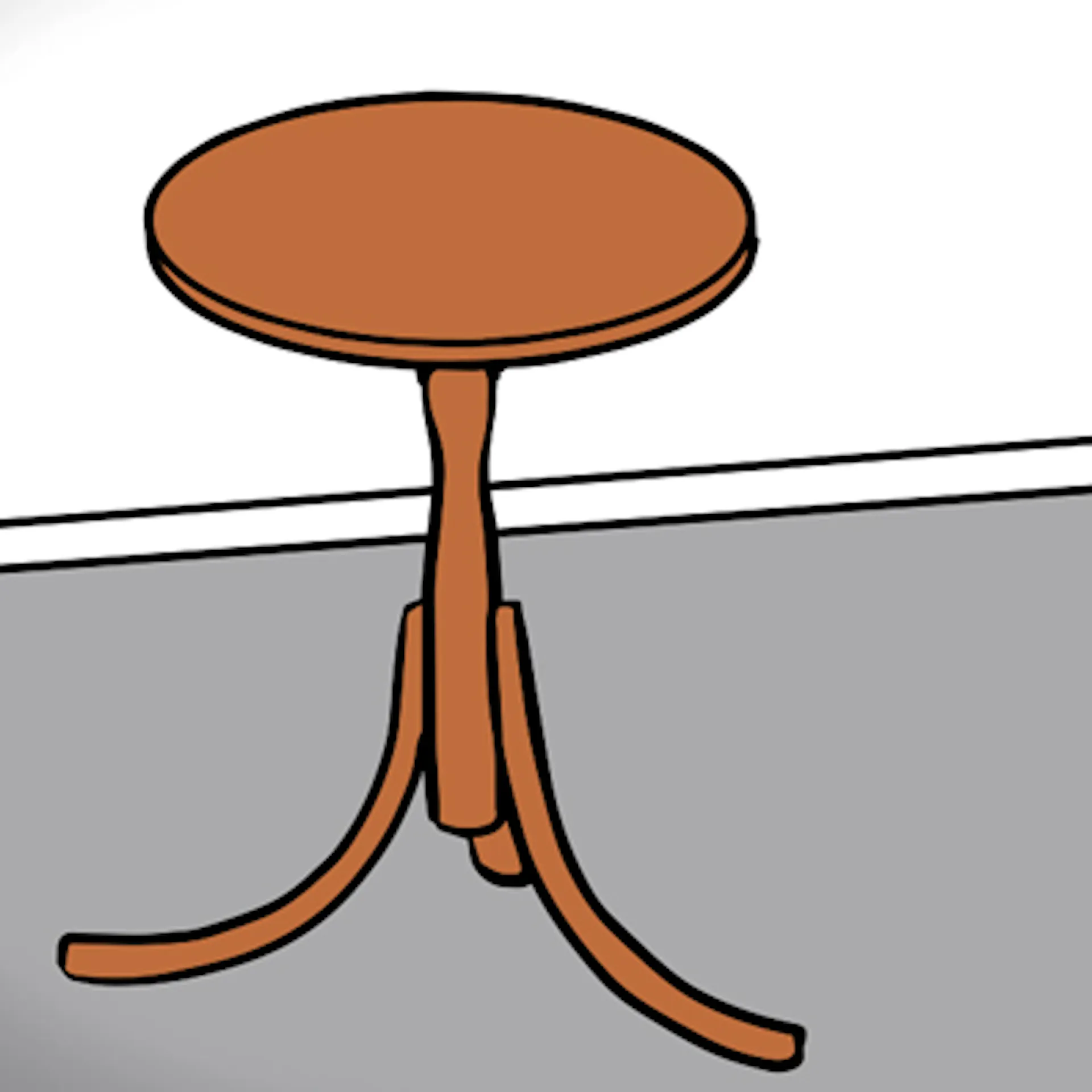 Tisch auf Fußboden