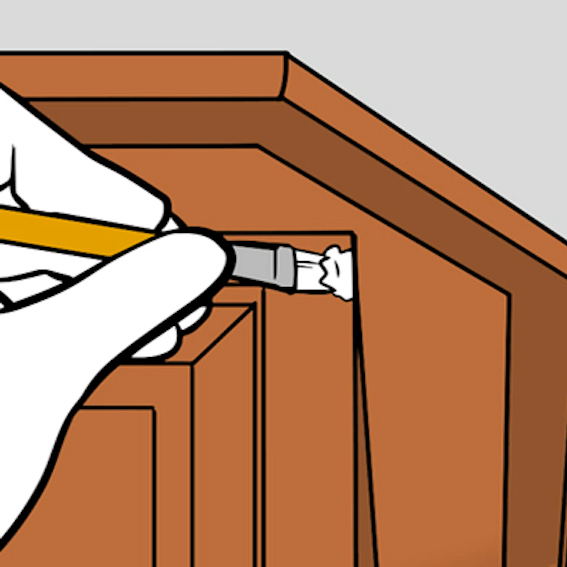 Abbeizprobe an einer Stelle mit einem kleinen Pinsel