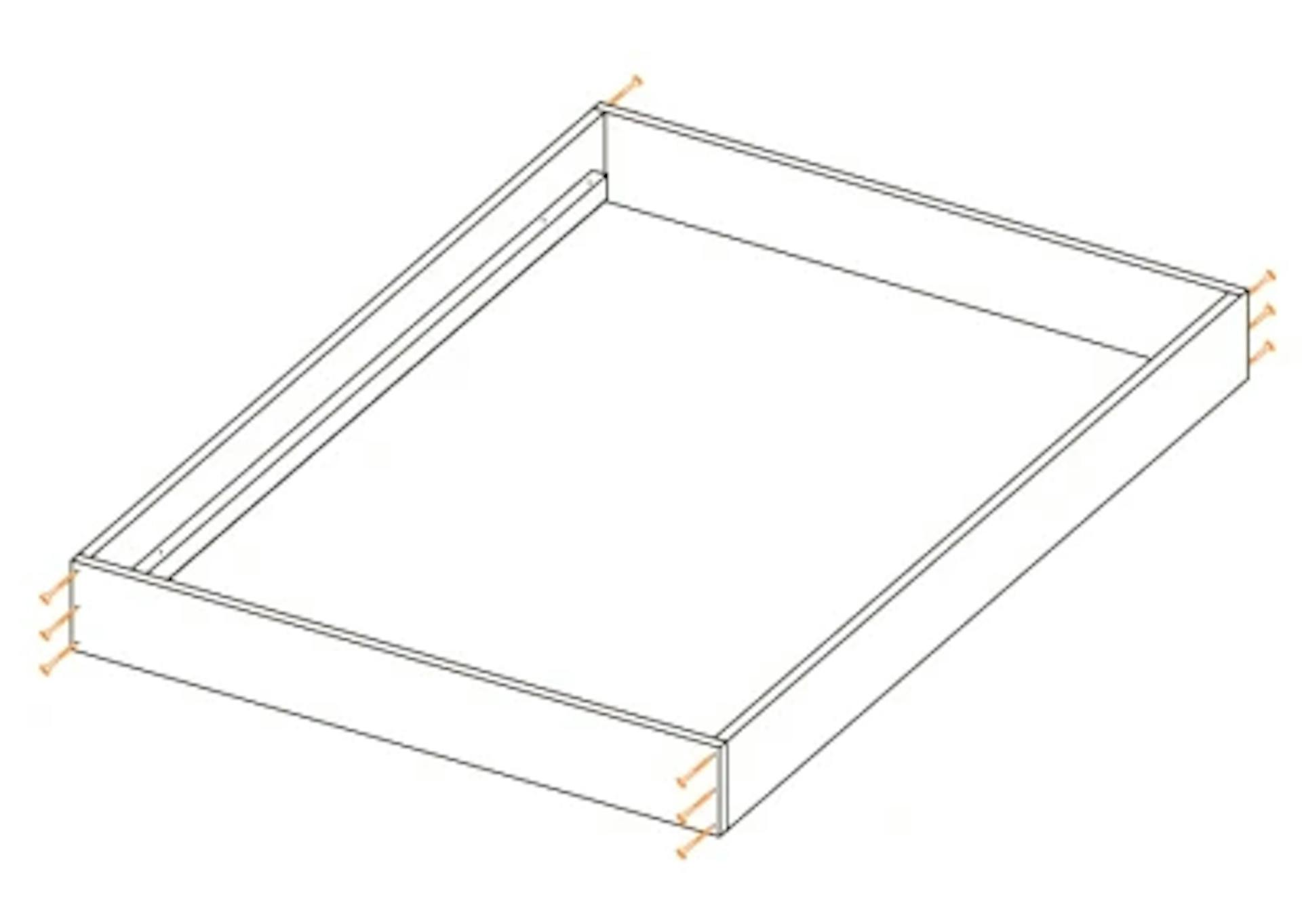 Skizze von Bettrahmen