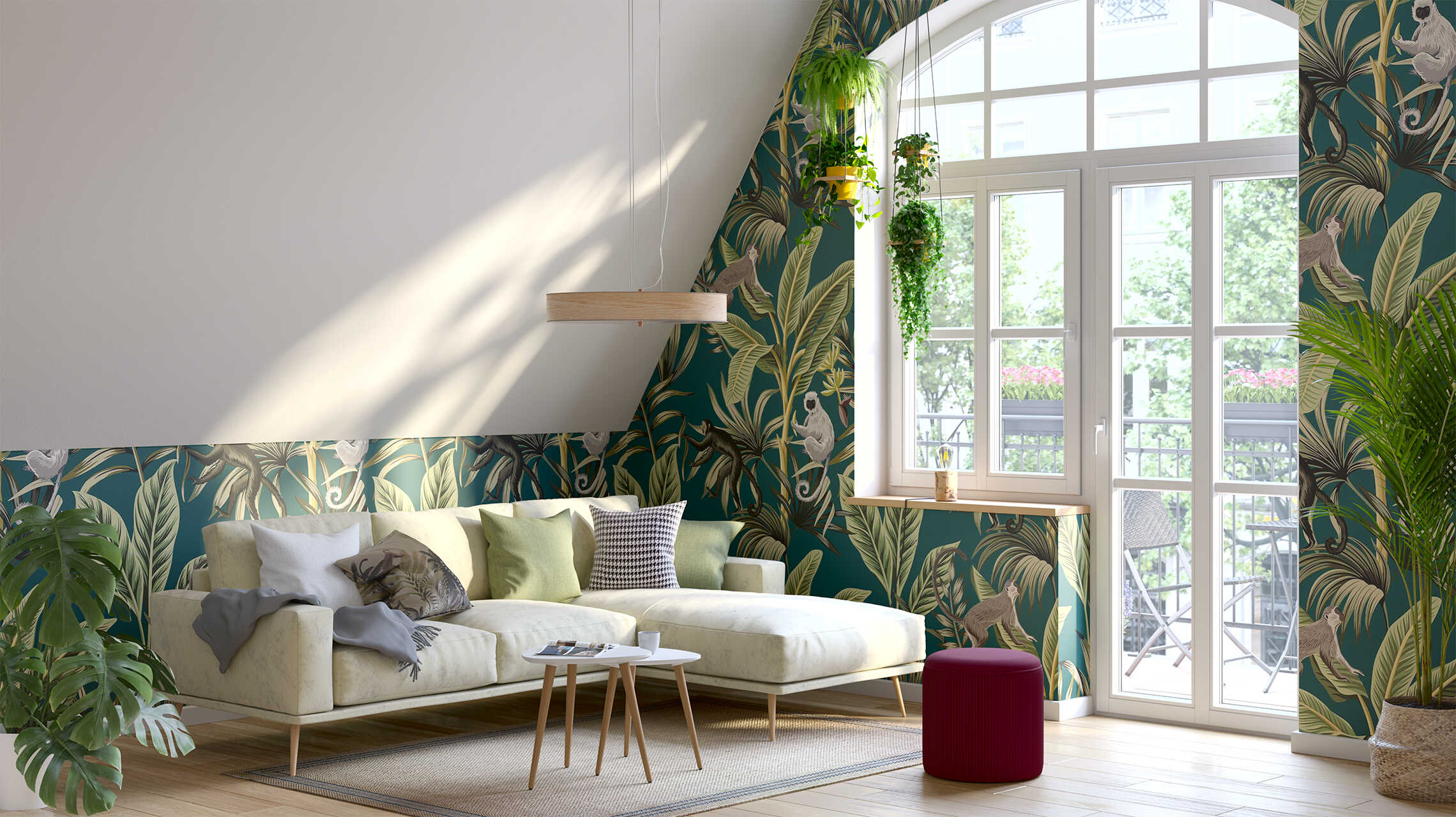 Wohnzimmer im Jungle-Safari-Stil