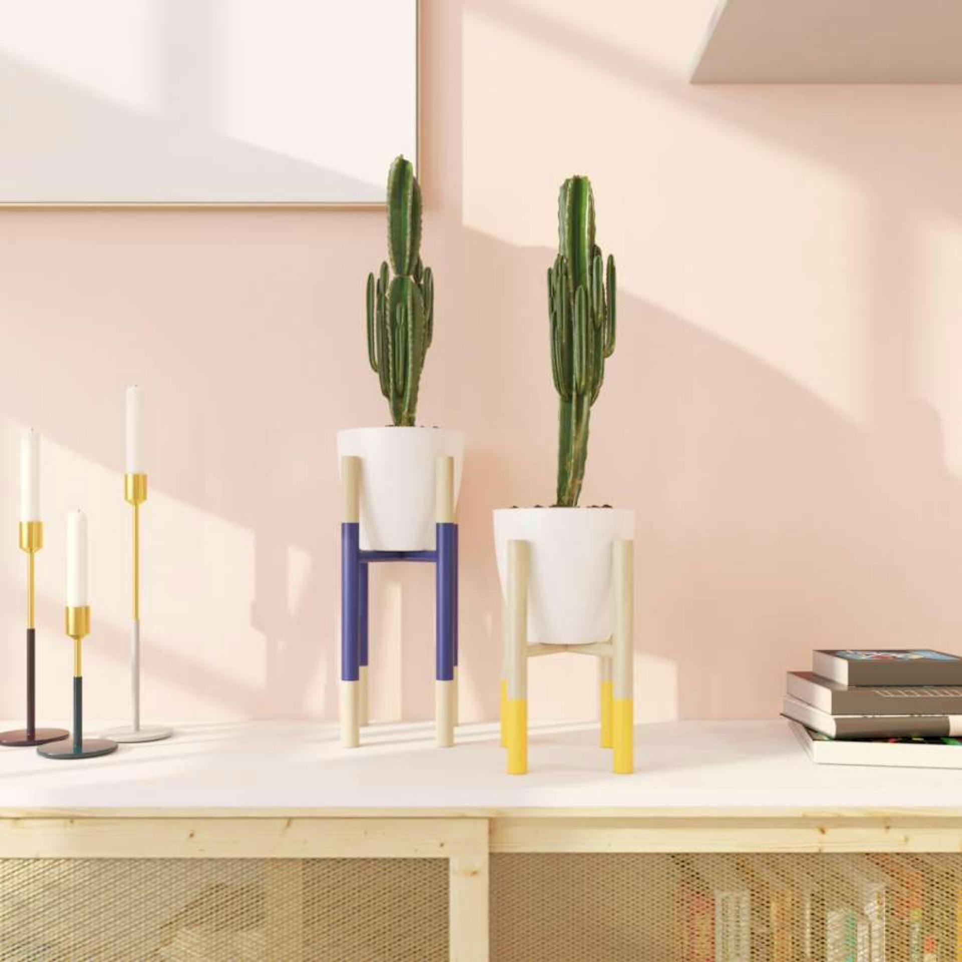 DIY-Pflanzenständer aus Rundhölzern