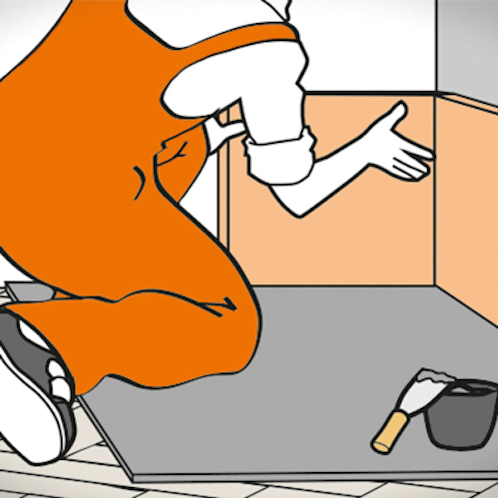 Pracovník inštaluje izolačné dosky pre krb