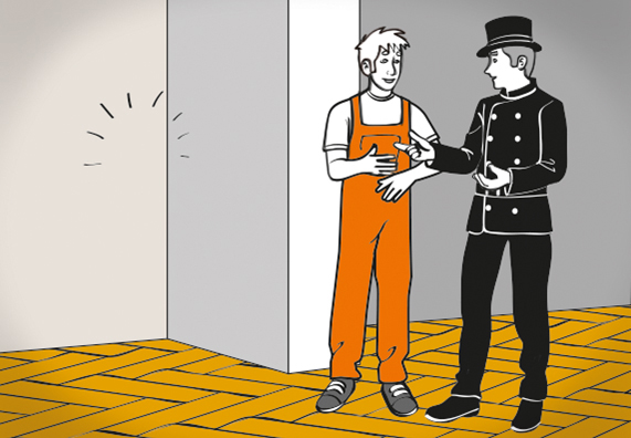 A kéményseprő tanácsot ad a kandallókályha telepítéséhez.