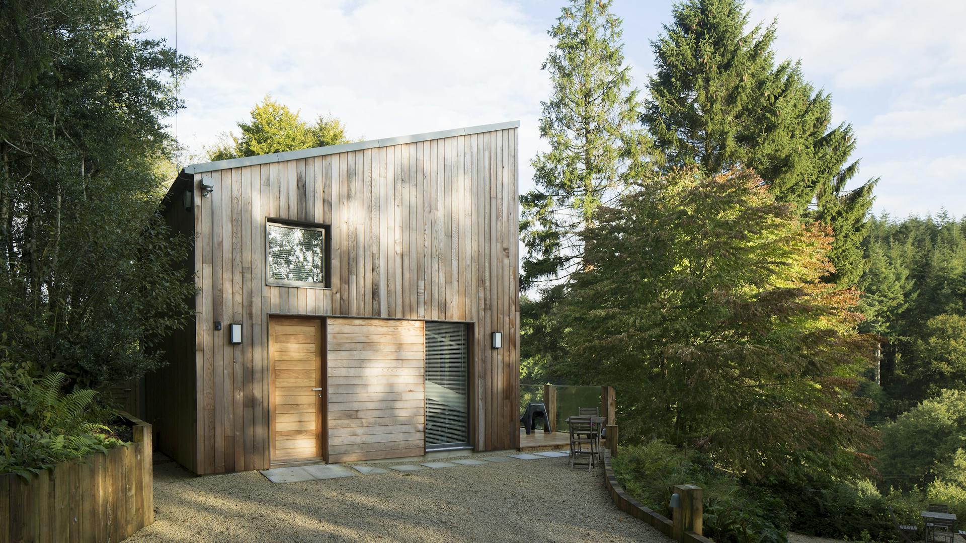 Pultdach auf einem modernen Haus