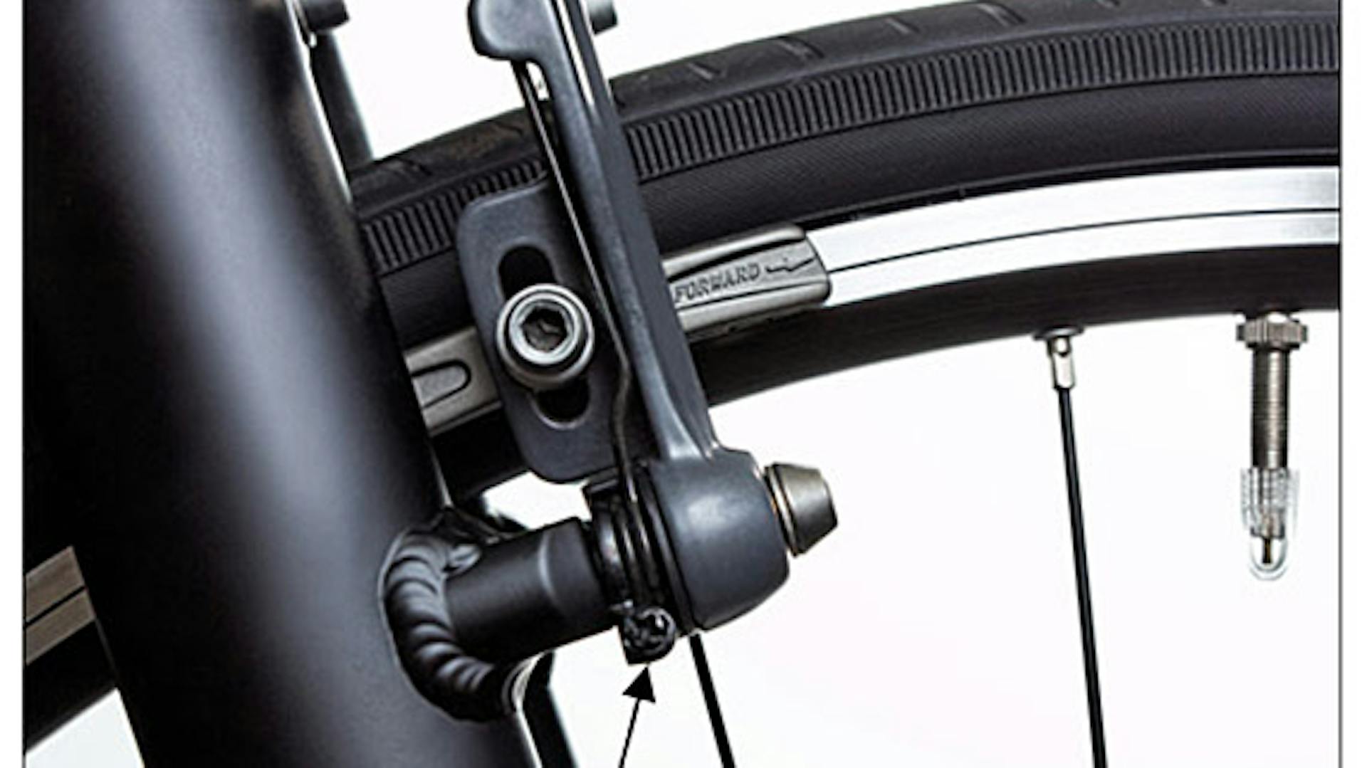 Fahrradbremse an Reifen