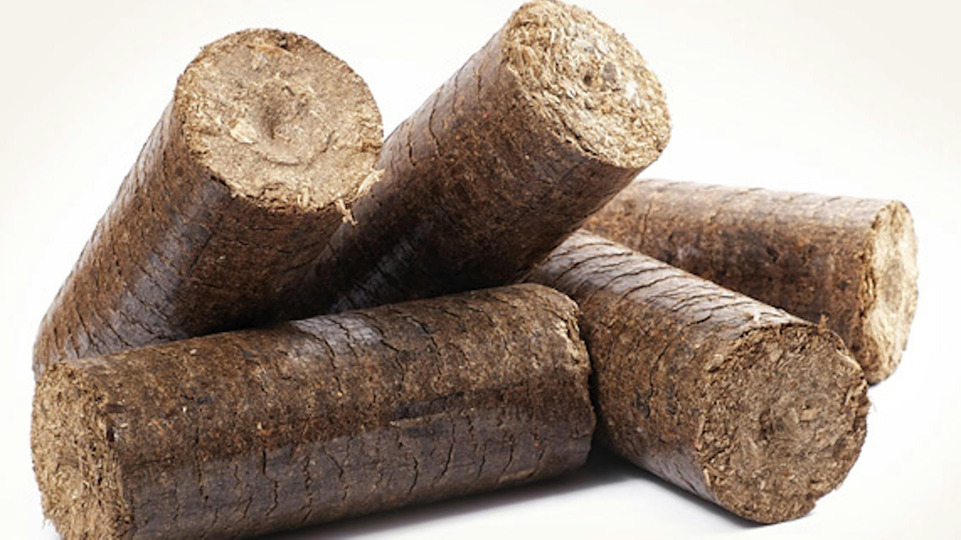 Holz-Briketts in der Detailaufname