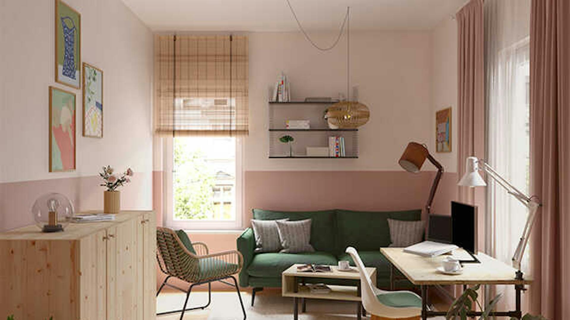 Arbeitszimmer im Boho Stil