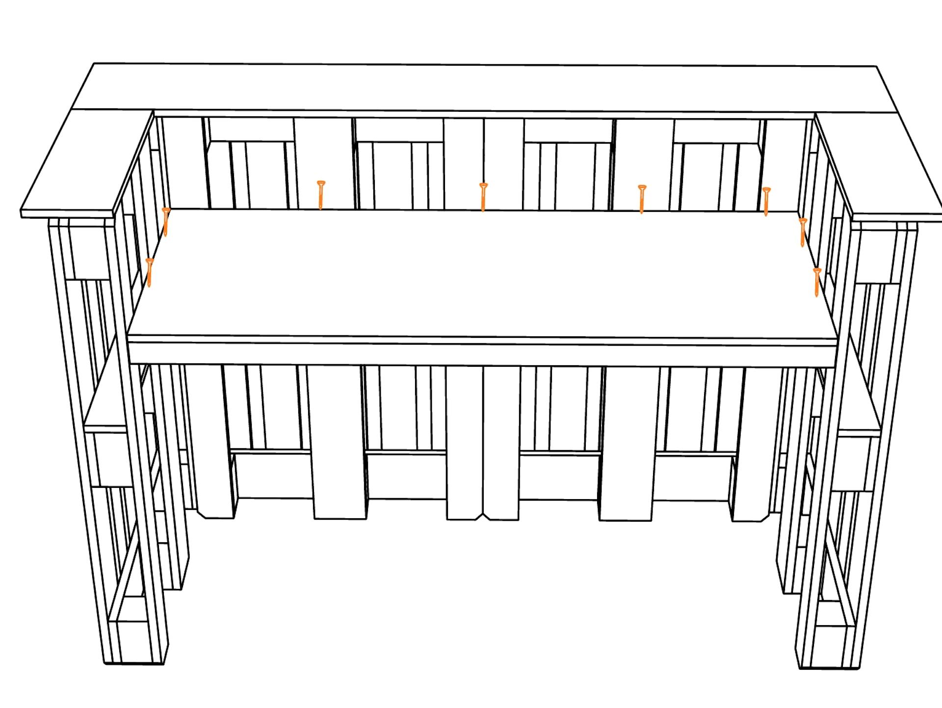 Bancone interno con tavolino