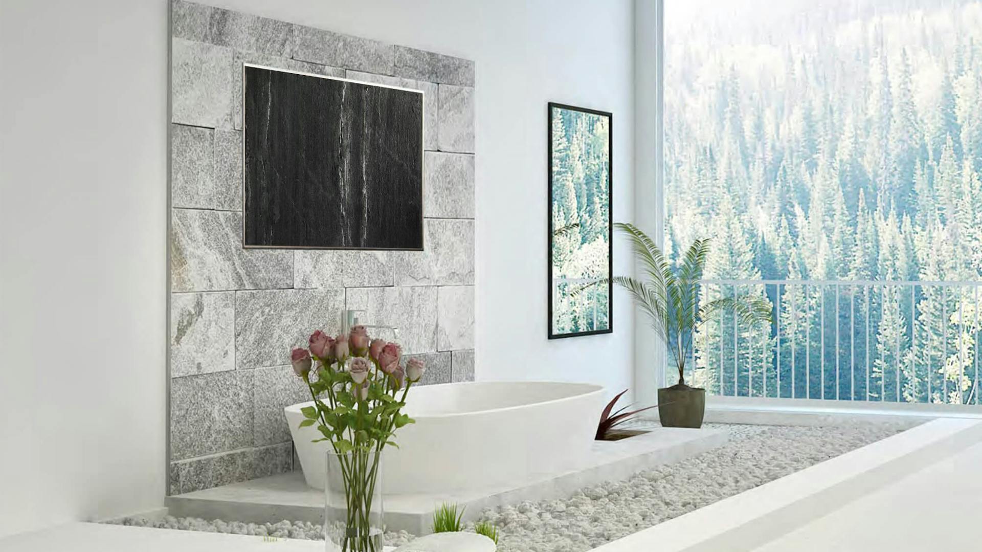 Infrarotheizung an der Wand im Badezimmer