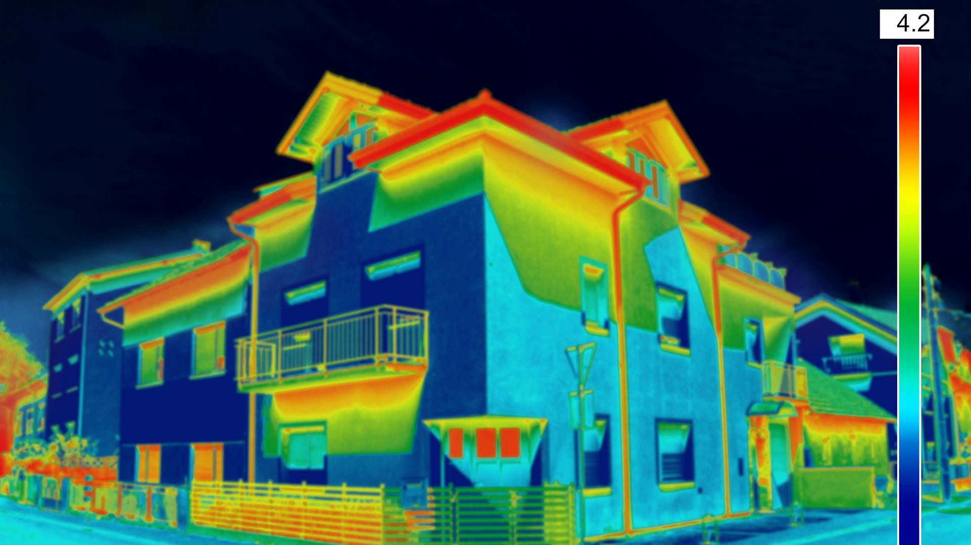 Thermografieaufnahme von einem Haus