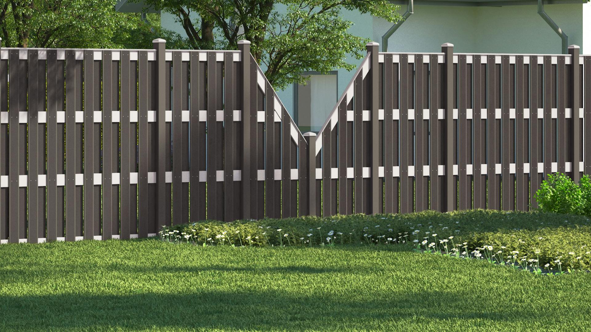 Antracit színű WPC kerítés.