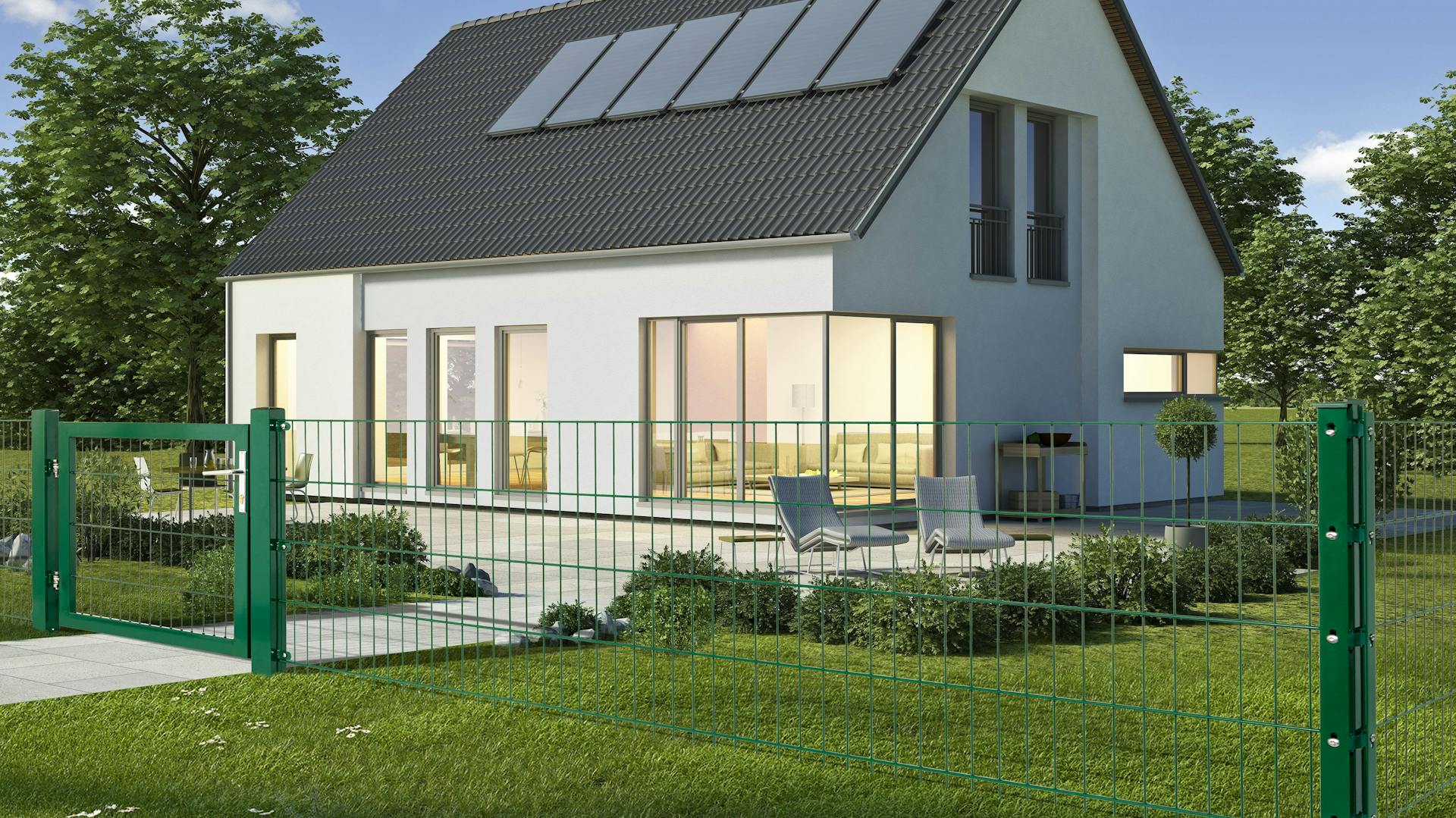 Metallzaun umfriedet Grundstück