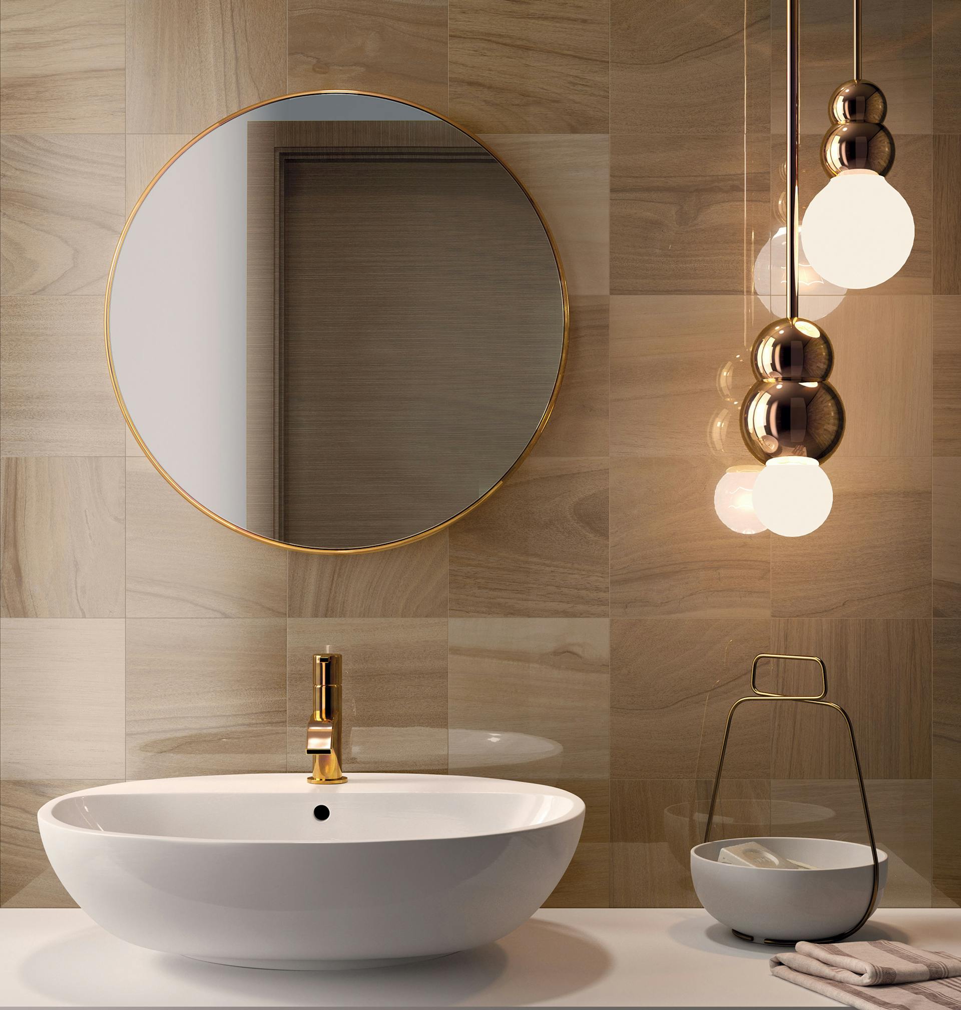 Illuminazione di un lavabo con luci a sfera