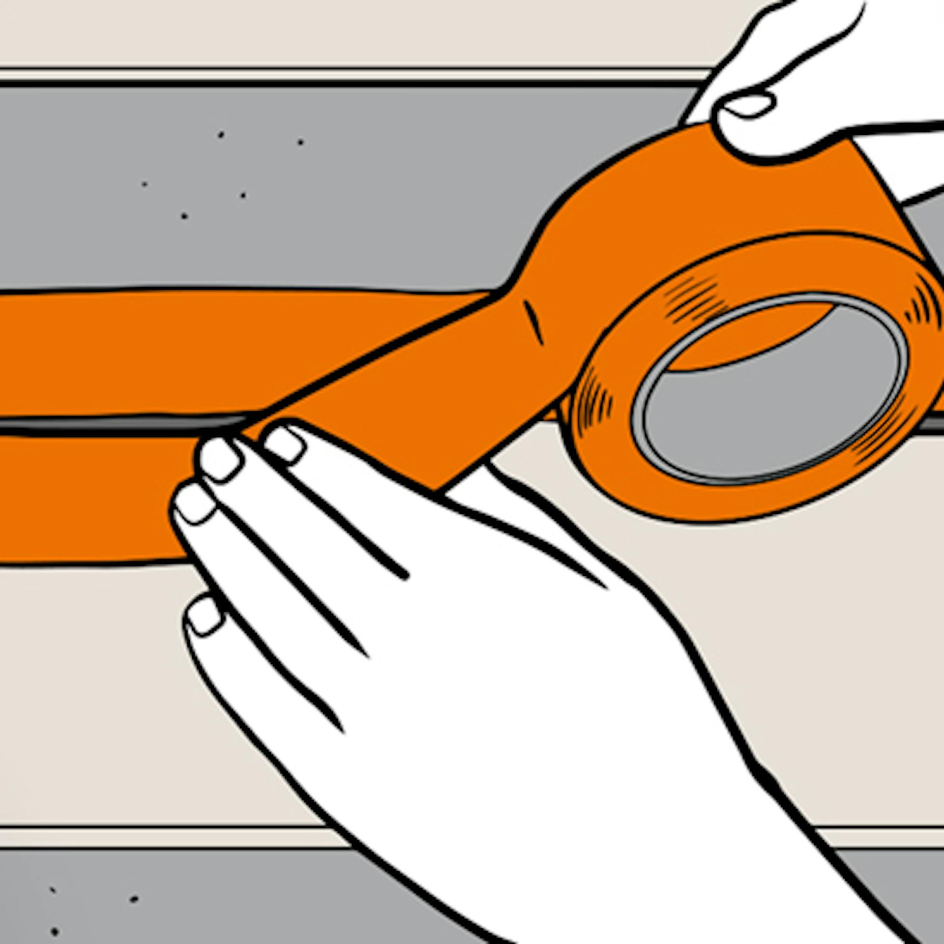 Treppenfuge abkleben