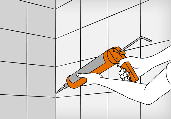 Wandfliesen verlegen in 7 Schritten Anleitung Schritt 7 Dehnungsfuge Silikon