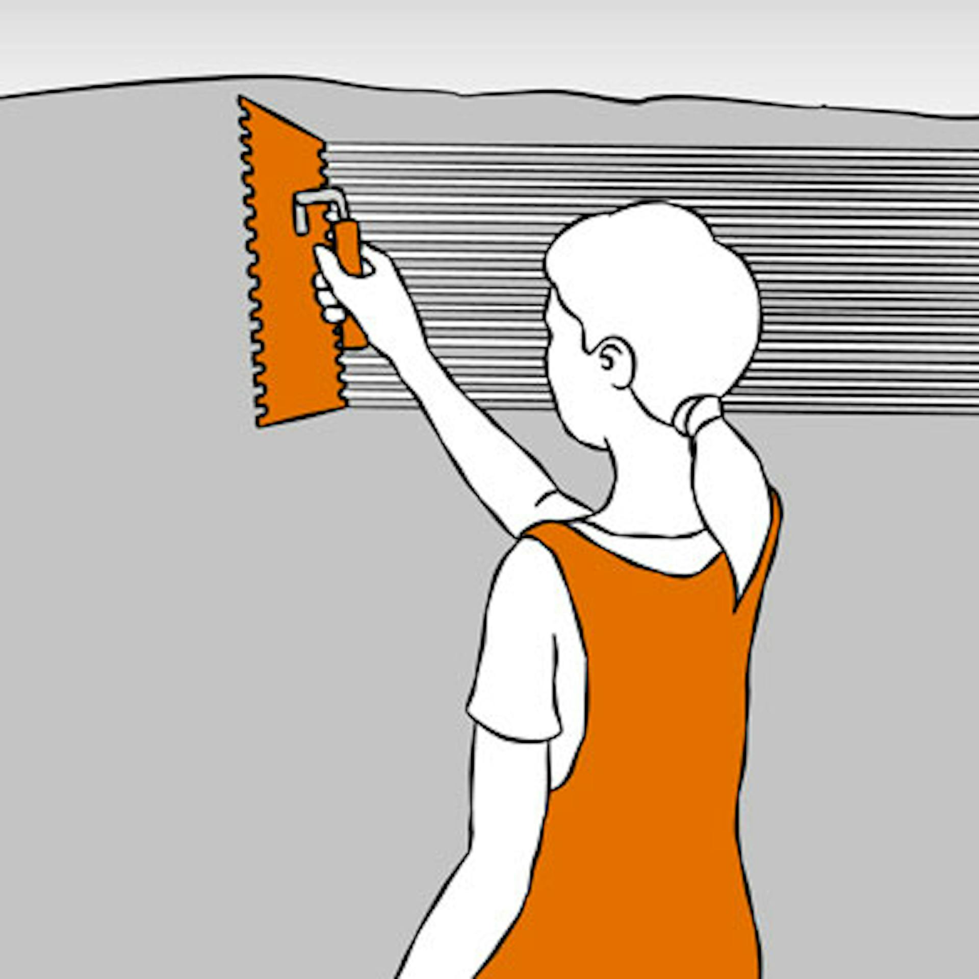 Wandfliesen verlegen in 7 Schritten Anleitung Schritt 2 Fliesenkleber auftragen