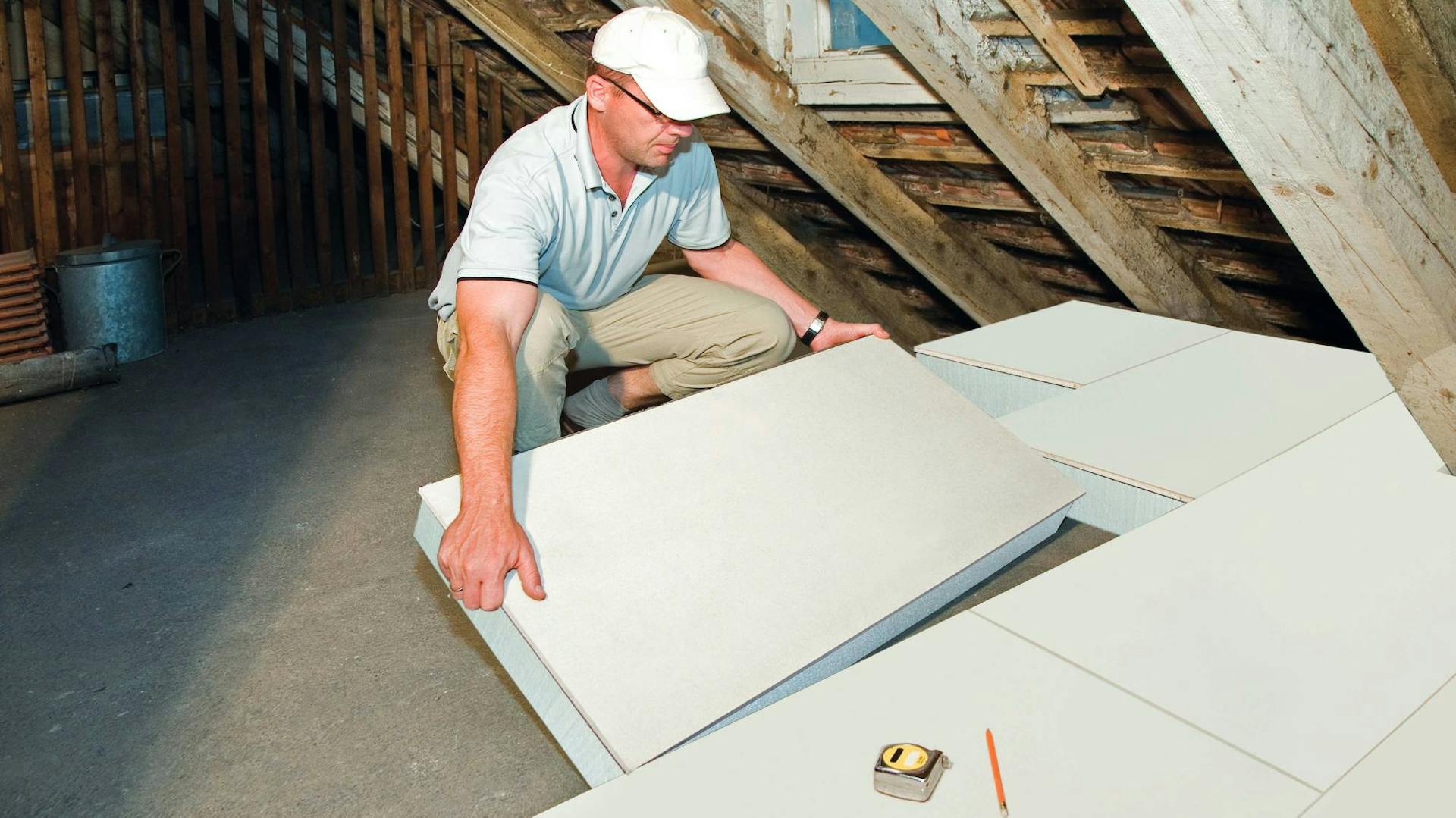 Dachboden dämmen mit Hartschaumplatten