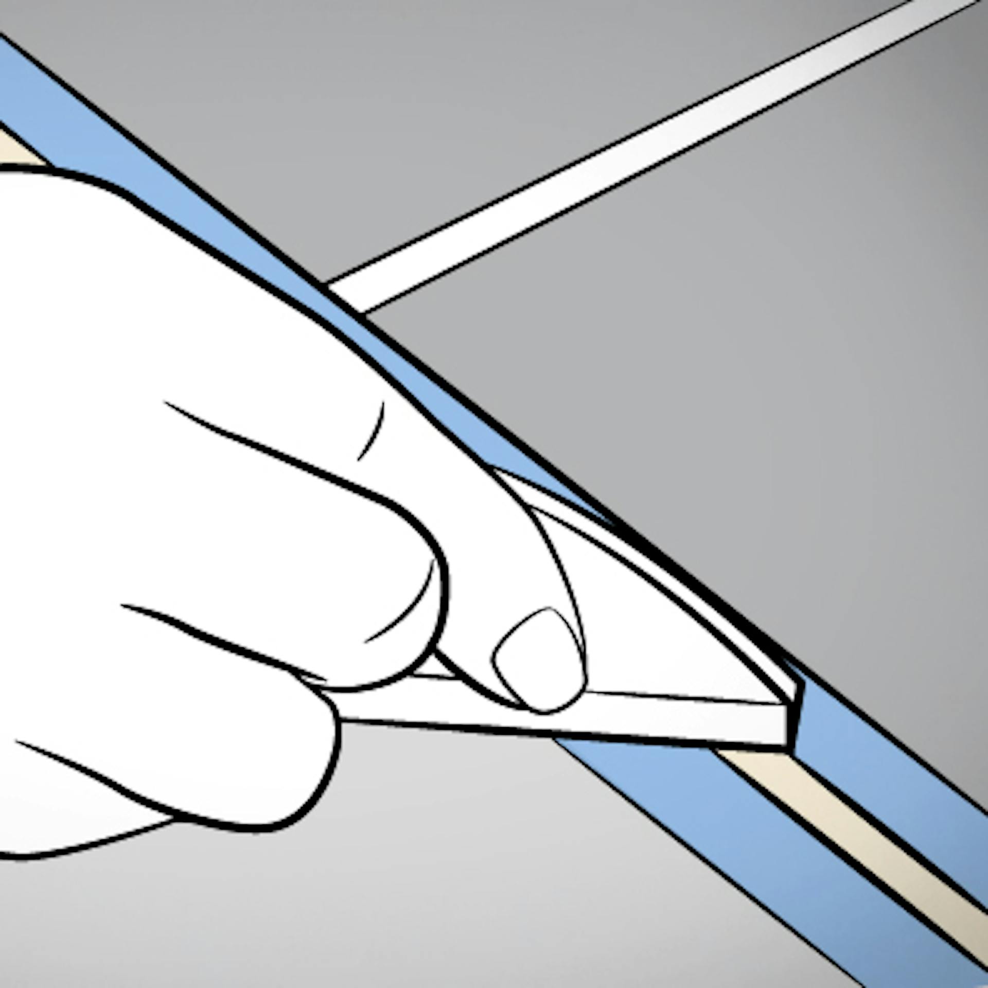 Hand mit Glätter auf Fuge