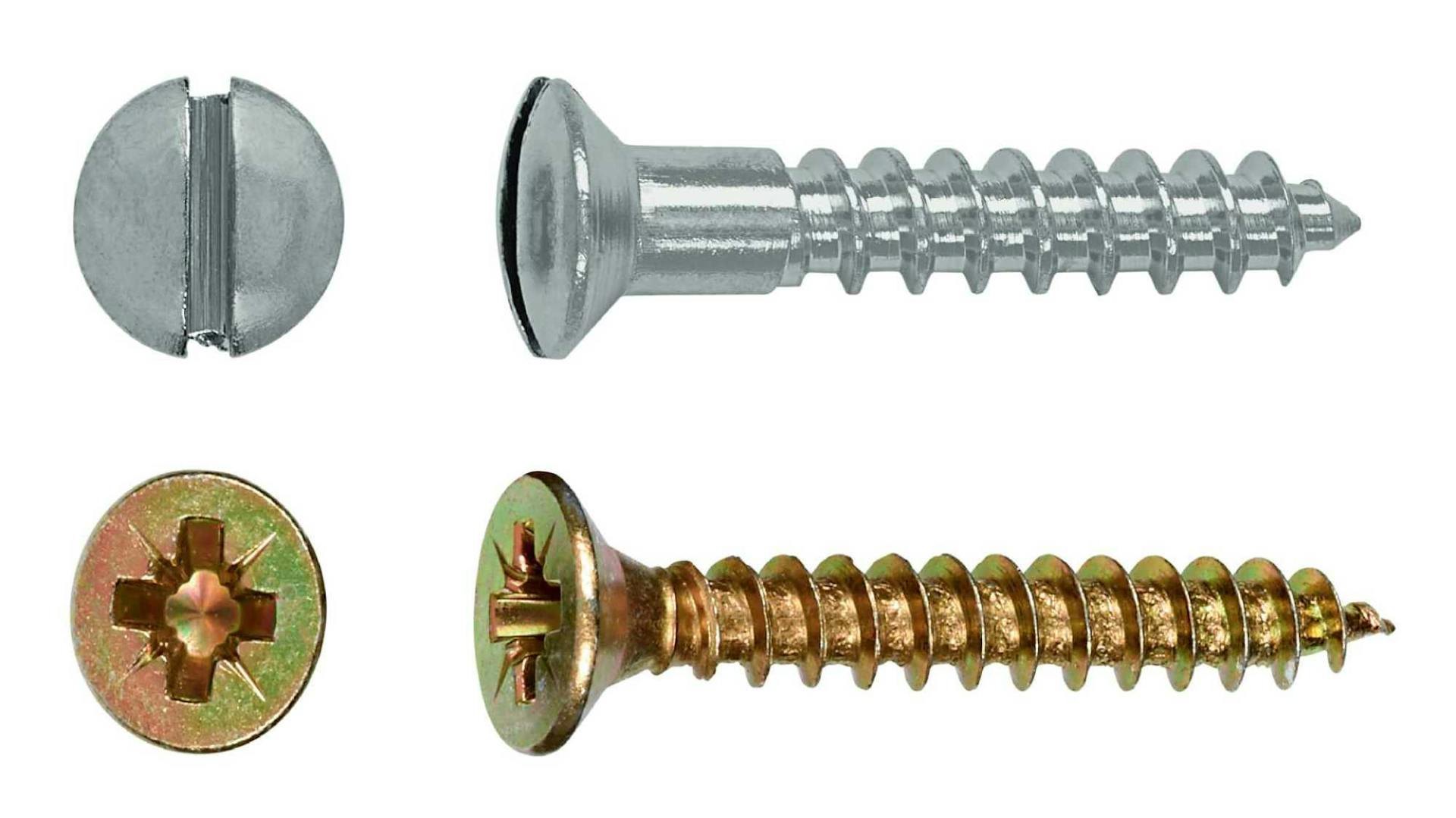 Schlitz- und Kreutzschlitzschraube