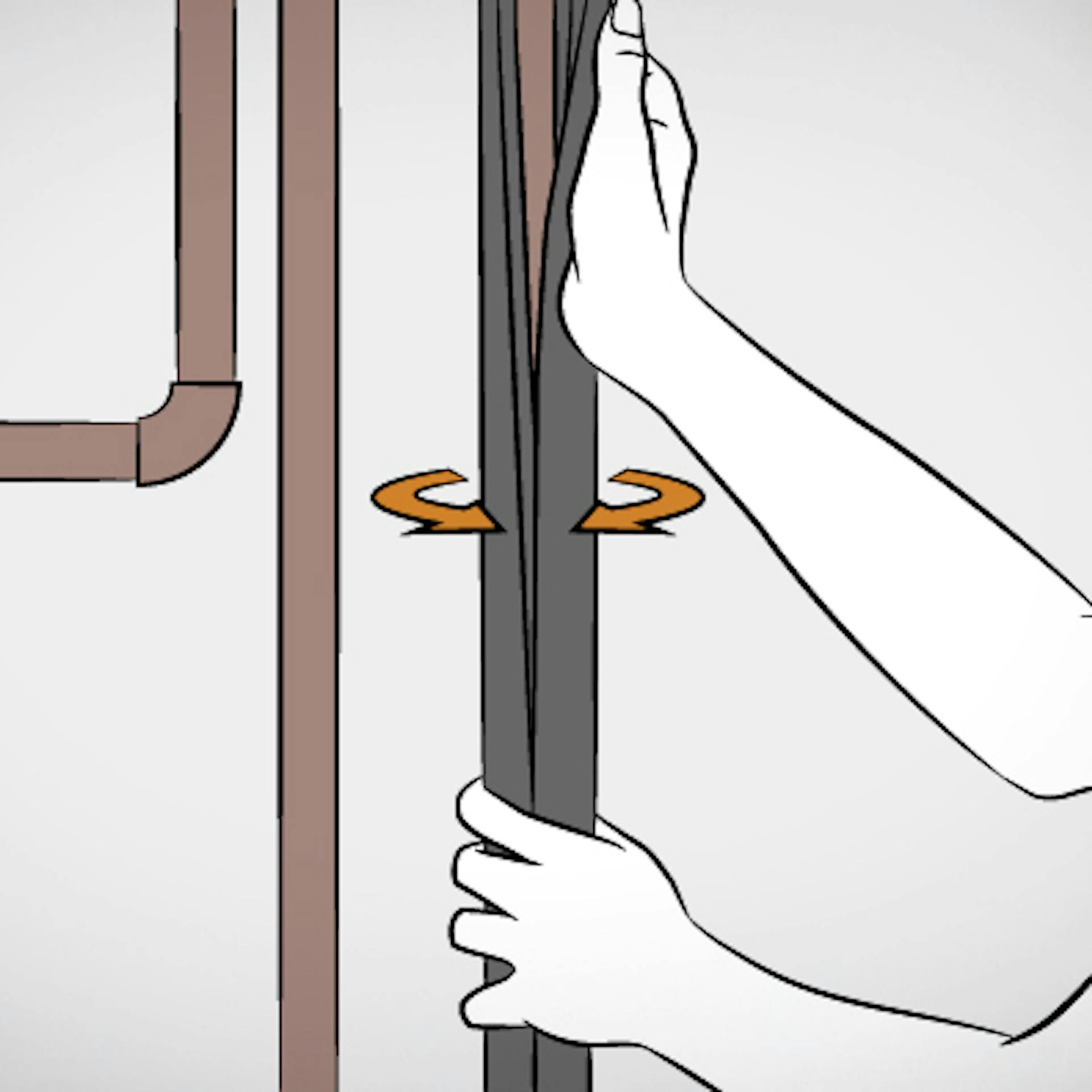 Hände stülpen Dämmschlauch über Rohr.