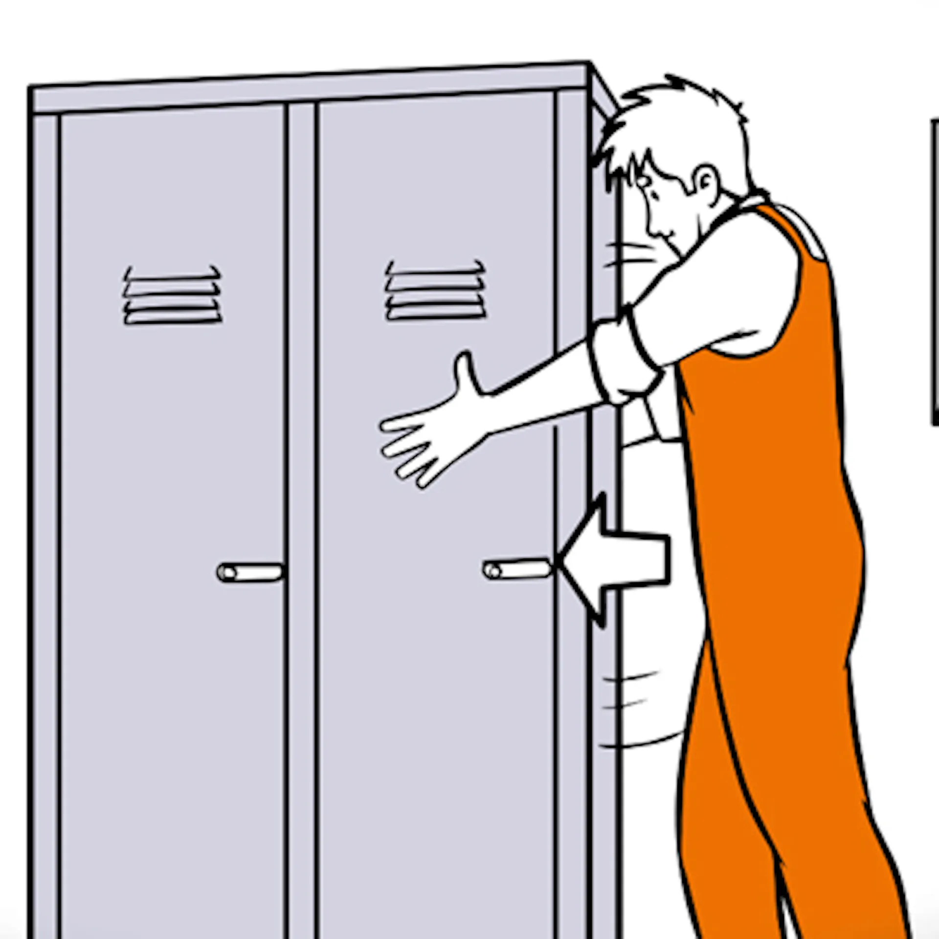 Schrank von Wand abrücken