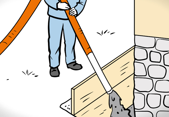 Sperrbeton auftragen