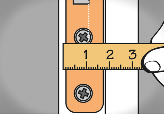 Az ajtózár mérése mérőléccel