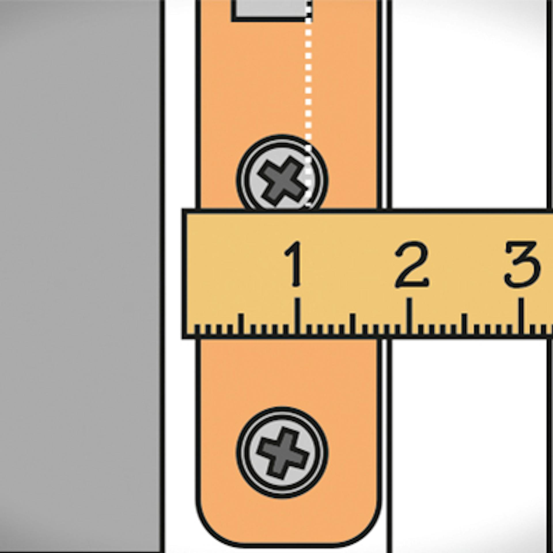 Az ajtózár mérése mérőléccel