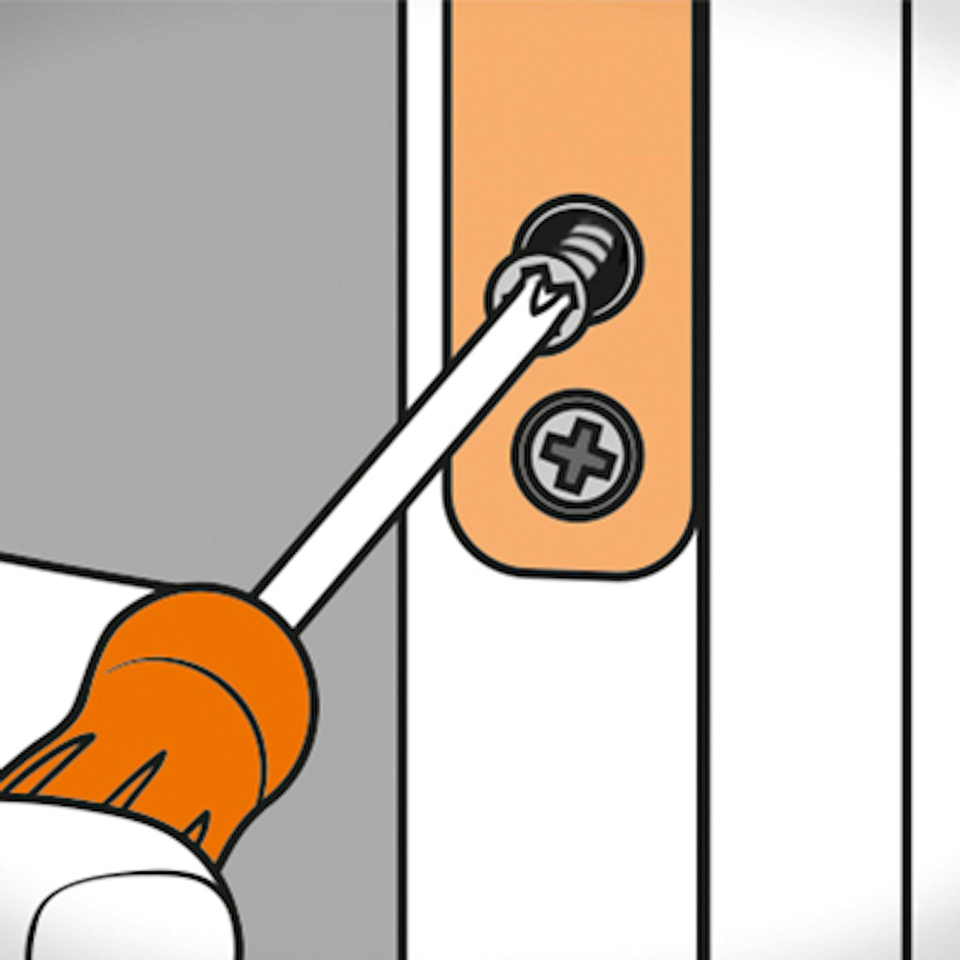 Csavarhúzóval meg vannak lazítva az állítócsavarok az ajtózáron.