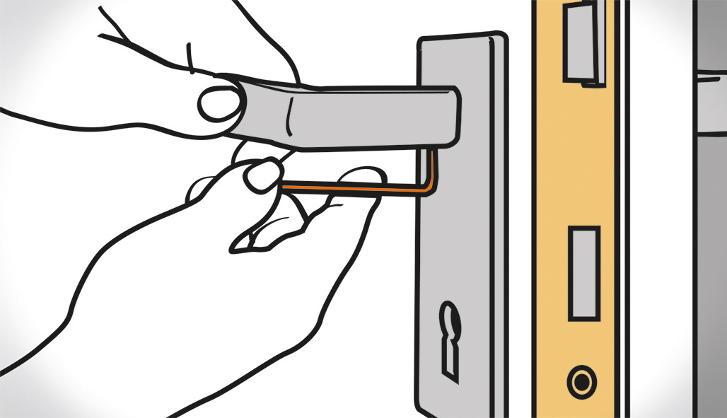 Védővasalatok felszerelése az új ajtózárra.