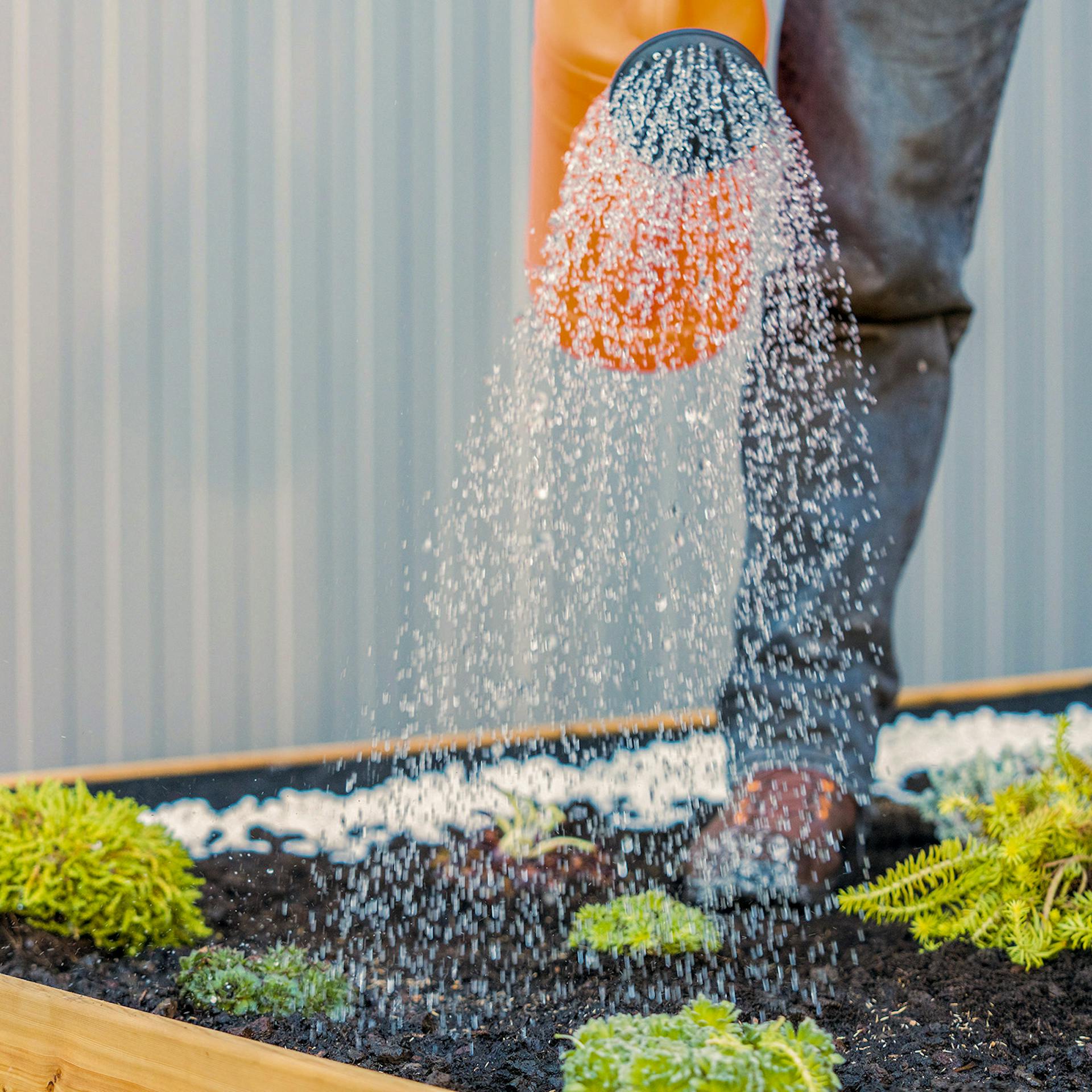 Dachbegrünung wird gewässert