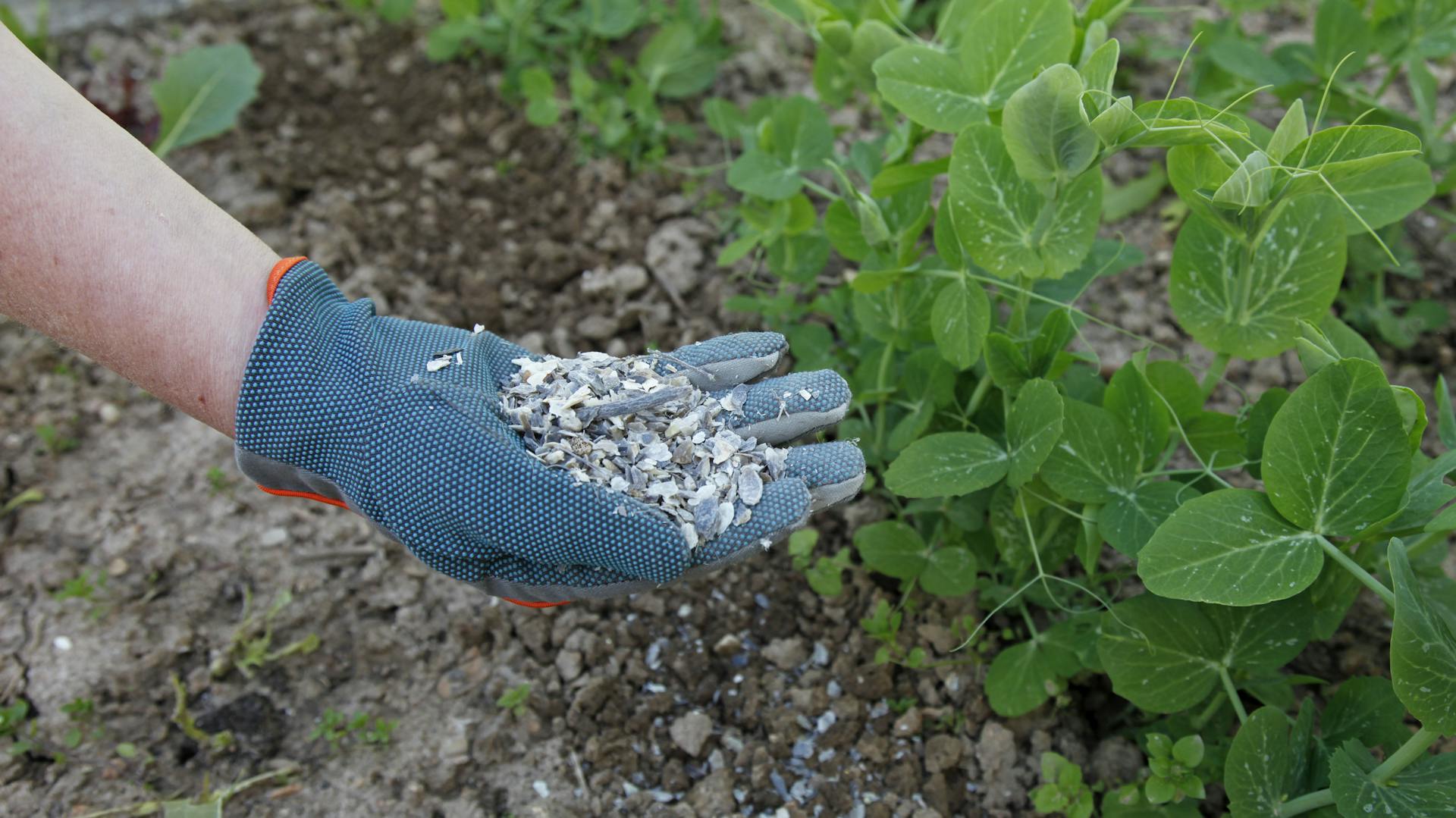 Rohovinové odrezky sa rozdeľujú na zem.