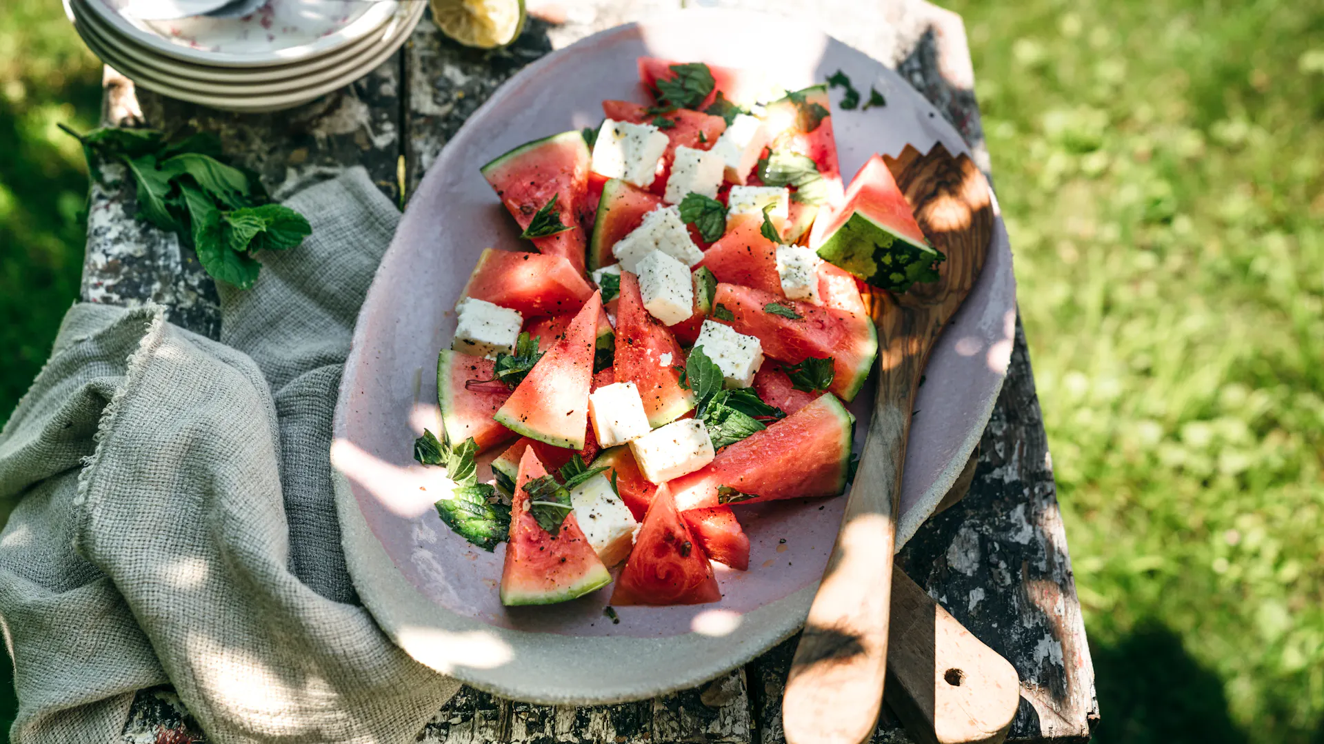Minze mit Wassermelone