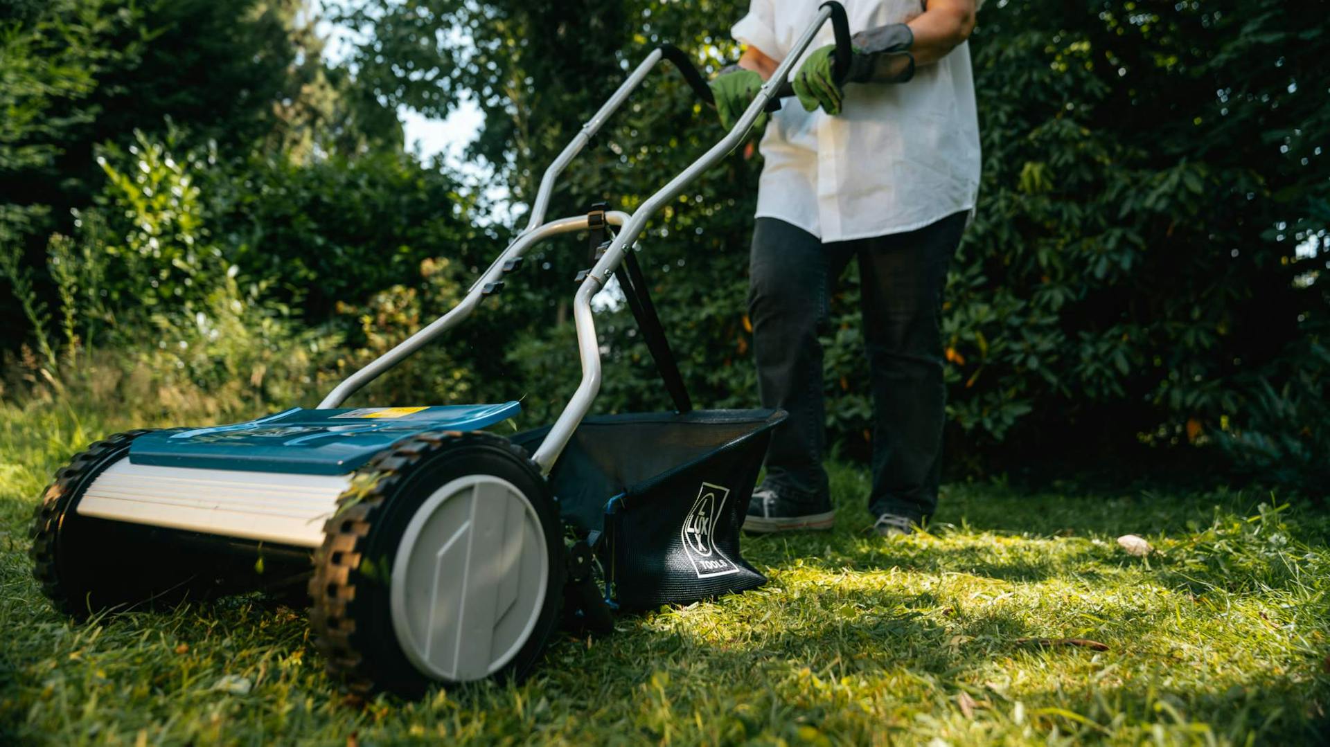 Rasenmähen vor dem Winter