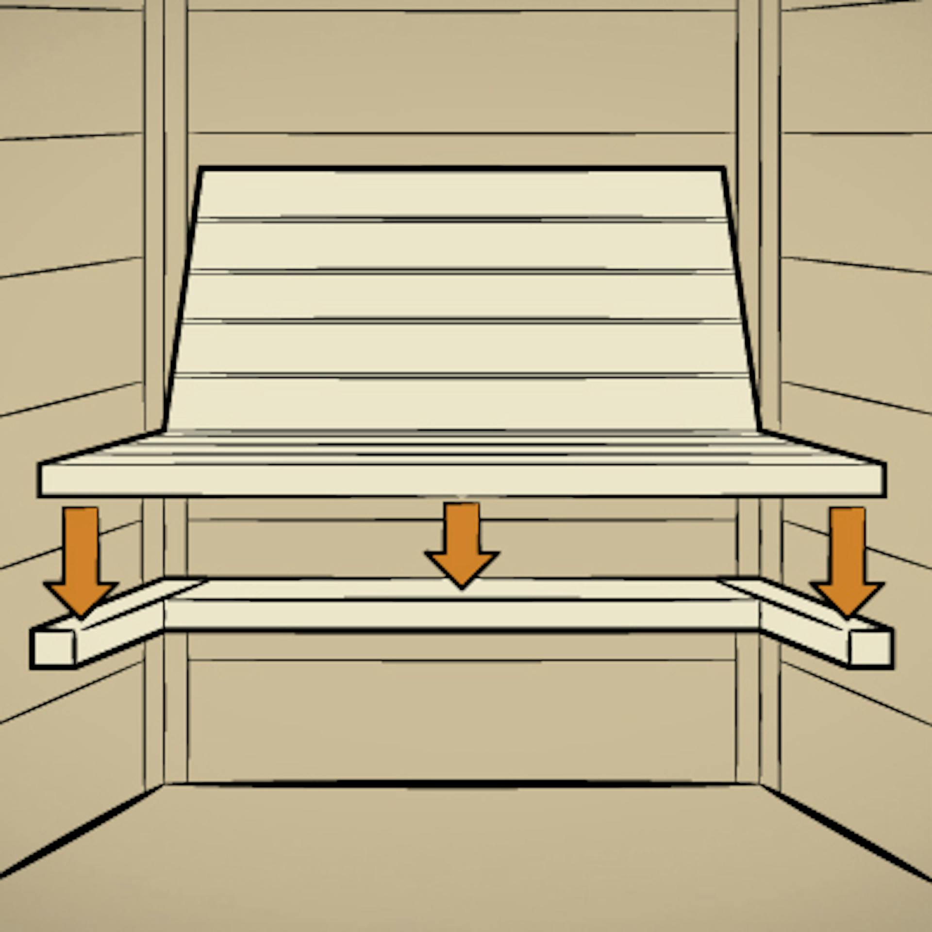 Sitzbank in Infrarotkabine