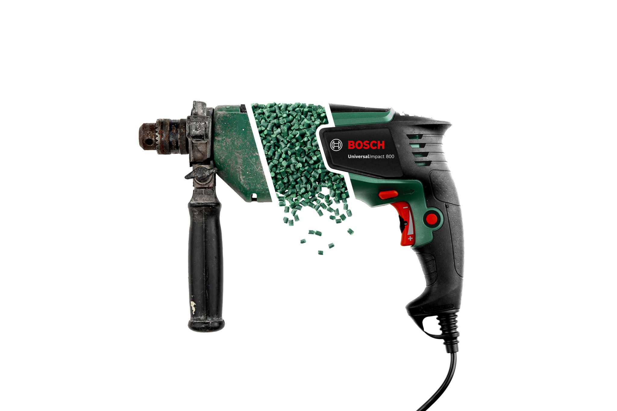 Bosch impact drill made from recycled material