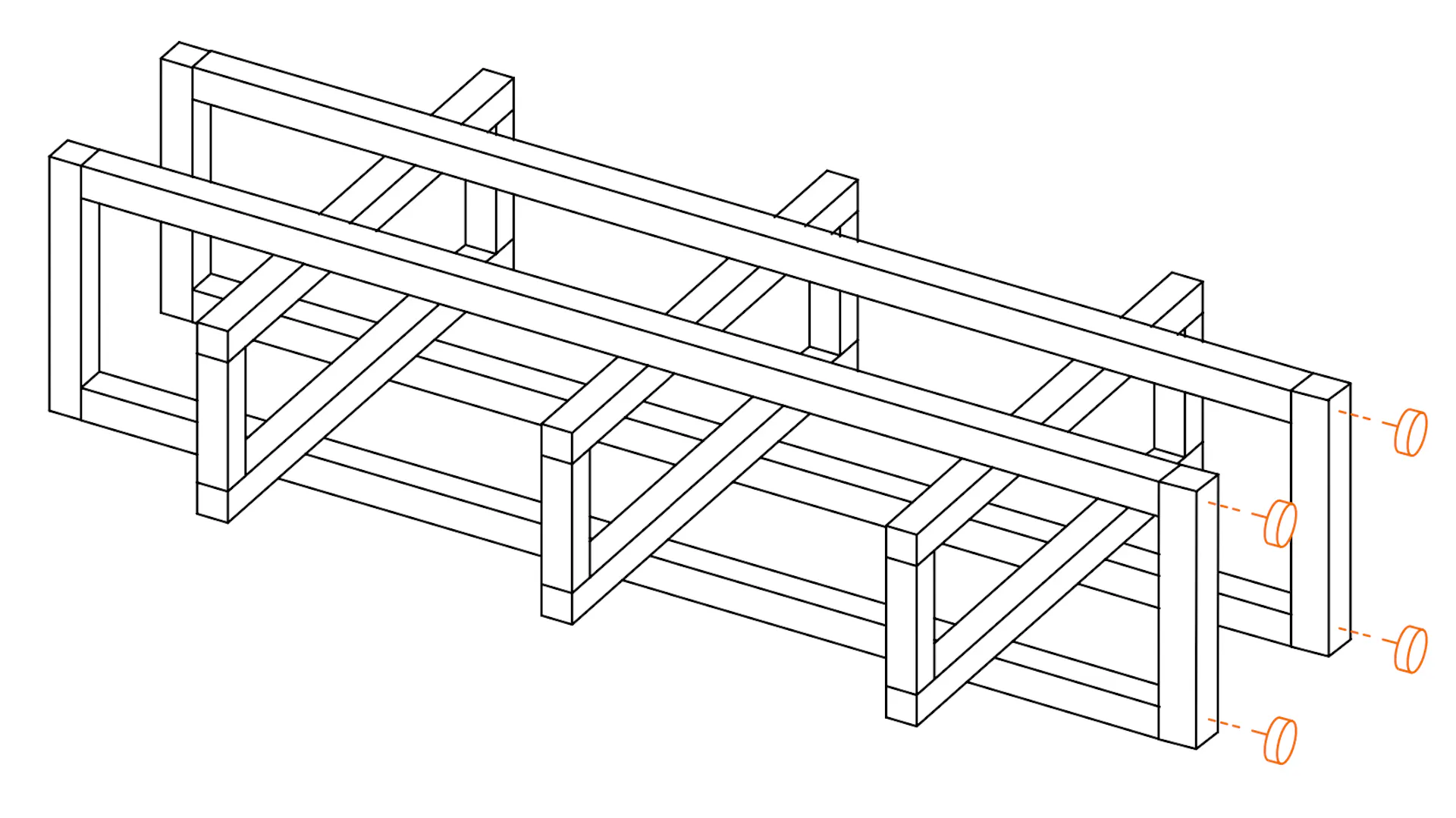 Jak zbudować kwietnik DIY? Krok 9. Montaż ślizgaczy