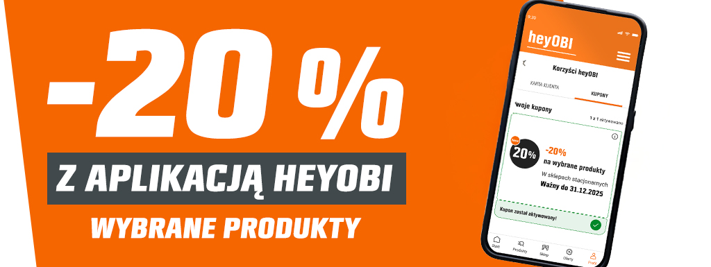 Promocja heyOBI -20% na wybrane produkty z aplikacją