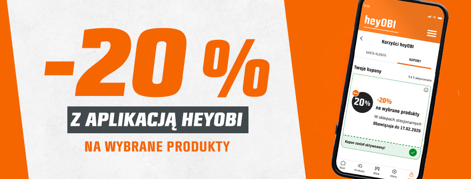 Promocja heyOBI -20% na wybrane produkty z aplikacją