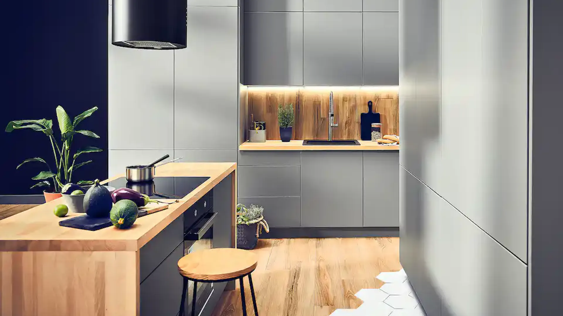 Szara kuchnia modułowa