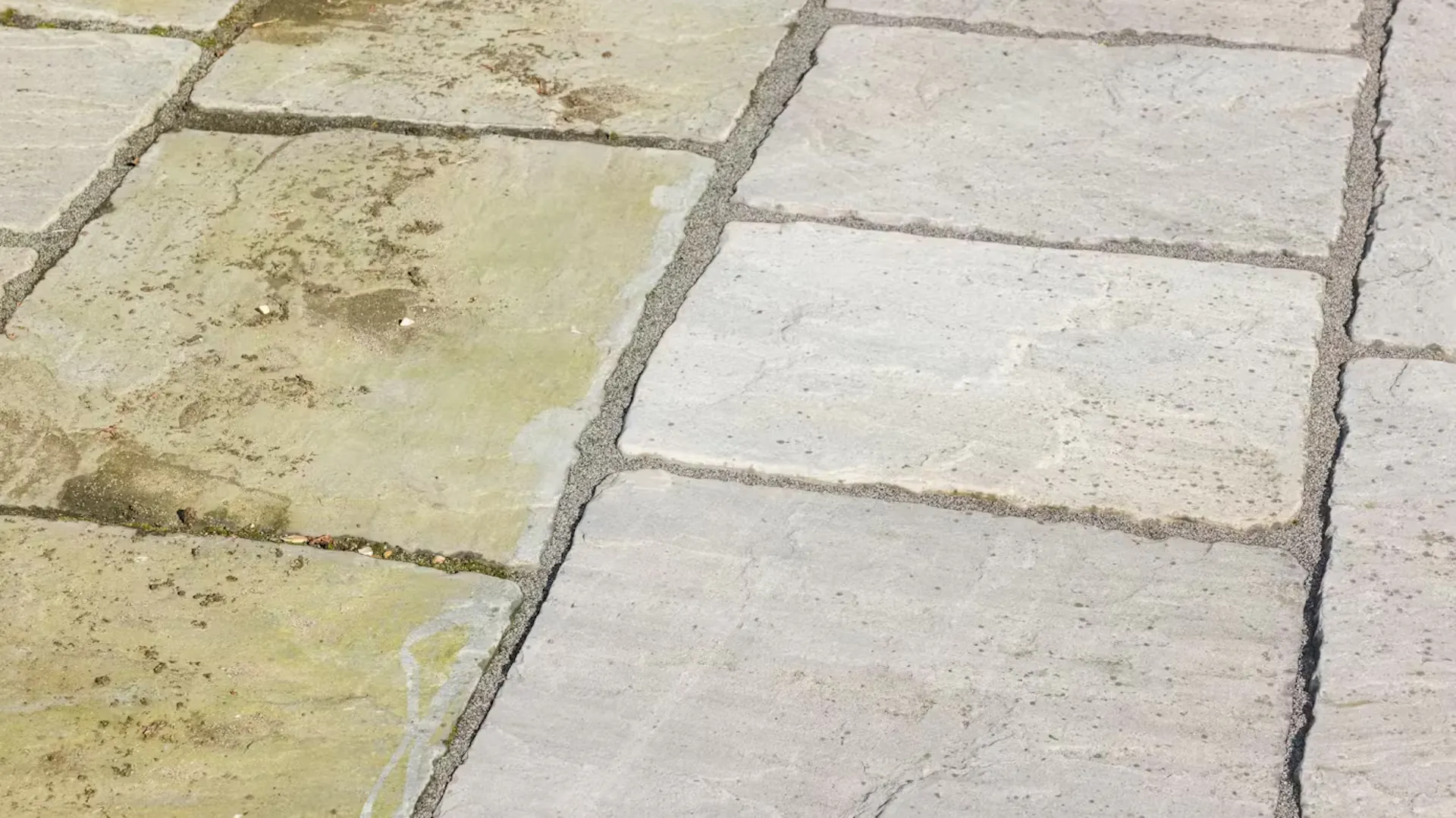 Zbliżenie na kamienne płyty tarasowe