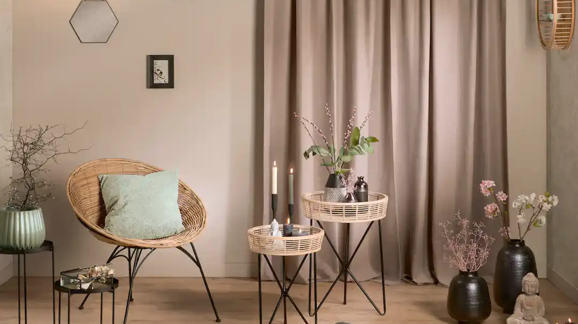 Ceramiczne czarne ozdoby do ogrodu w japońskim stylu – minimalist zen