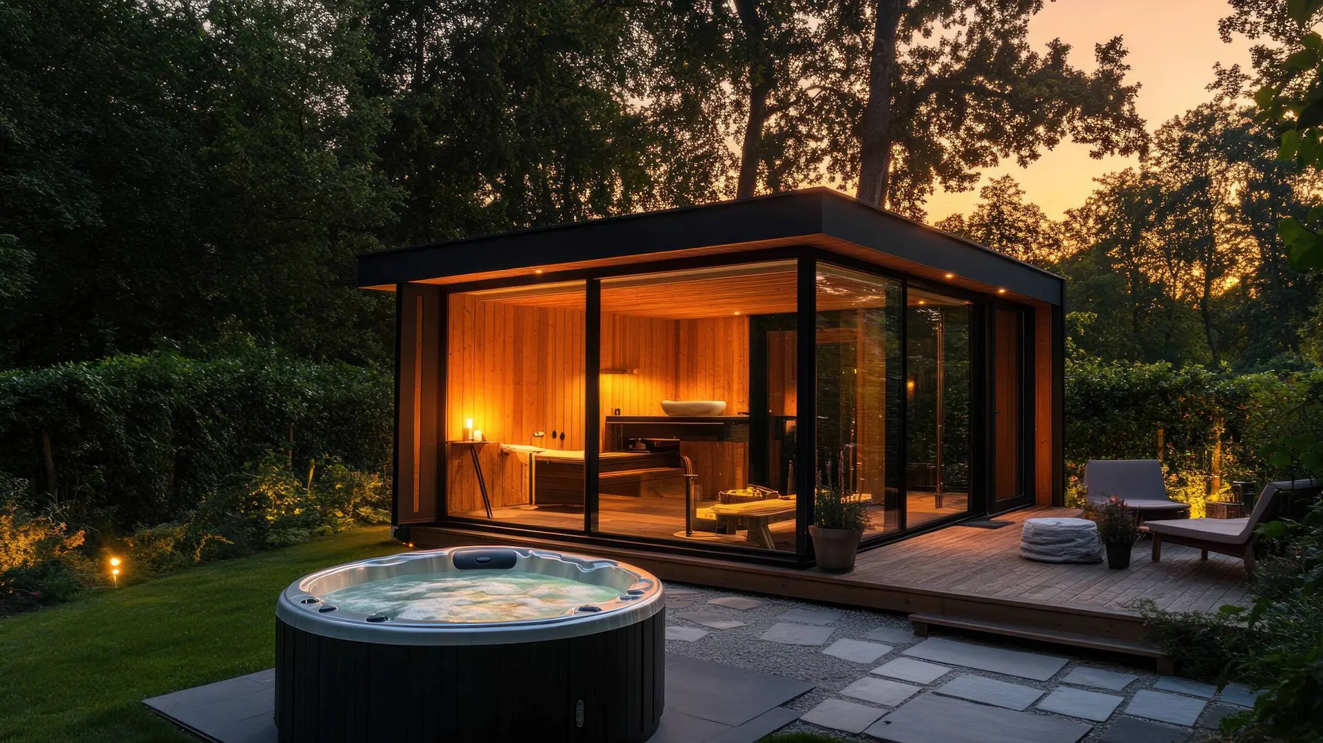 Ogrodowe spa z jacuzzi i sauną