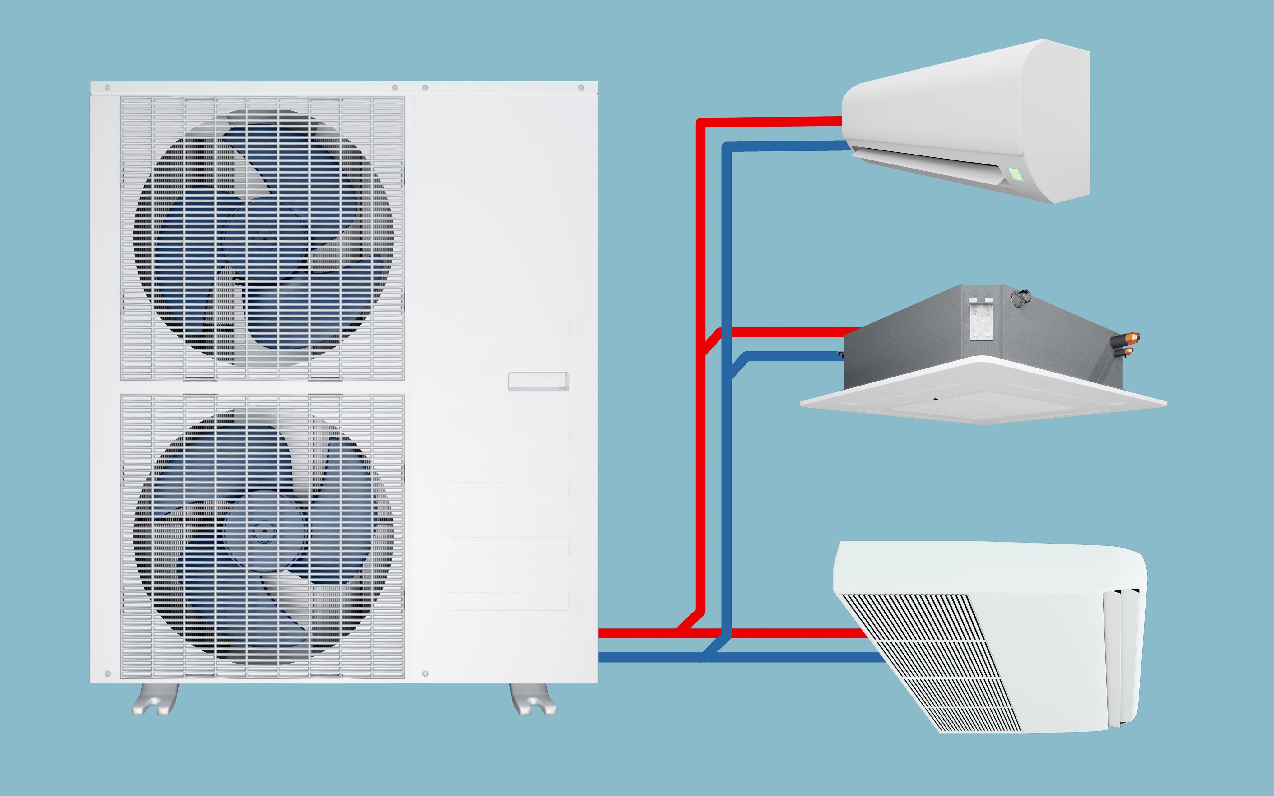Klimatyzator multi split służy do chłodzenia wielu pomieszczeń jednocześnie.