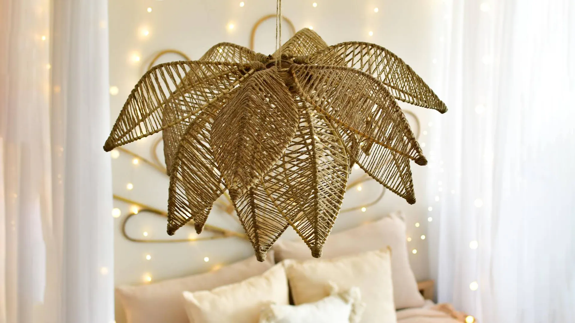 Gotowy abażur ze sznurka