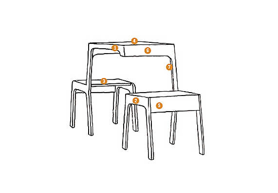 Schemat budowy stołu DIY.